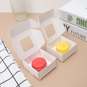 Có thể gập lại tùy chỉnh giấy kraft bao bì vuông nhỏ màu nâu sóng Hộp xà phòng với cửa sổ trong suốt - Product Image 3