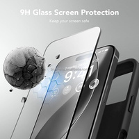 Coque de téléphone en silicone liquide anti-chute 7 en 1 avec protection d'objectif d'appareil photo en verre trempé pour iPhone 16 14 15 18 Pro Max