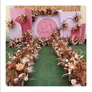 Centro de Mesa Floral para Boda, Hecho a Mano, con Rosas de Café, para Decoración de Pasillos y Escenarios, Totalmente Equipado - Product Image 1