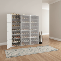 Armoire modulaire portable en métal à trois niveaux pour vêtements et chaussures, organisateur de rangement peu encombrant, Armoire Cube Profonde DIY