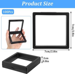 High-End Transparent PE Film Display <b>Box</b> Rectangle Storage for Square Floating Packaging of Jewelry Brooches - Product Image 2