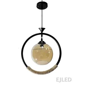 Luminaire suspendu en corde de chanvre, lustre moderne nordique pour salon, chambre, café, restaurant, modèle RP0269 - Product Image 2
