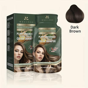 Shampoo colorant capillaire à base de plantes, non collant pour le cuir chevelu, coloration semi-permanente, longue durée, facile à utiliser, en stock, 30ml*10/boîte - Product Image 2