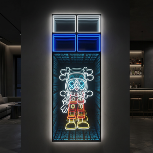 Custom 3D Logo Infinity Mirror LED Sign UV Print Pattern Glass Home Hotels Offices <b>RGB</b> Color Wall Advertising - Product Image 2
