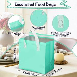 Sac de courses isotherme en tissu non tissé imperméable et écologique, pliable, avec poignée confortable, en aluminium - Product Image 4