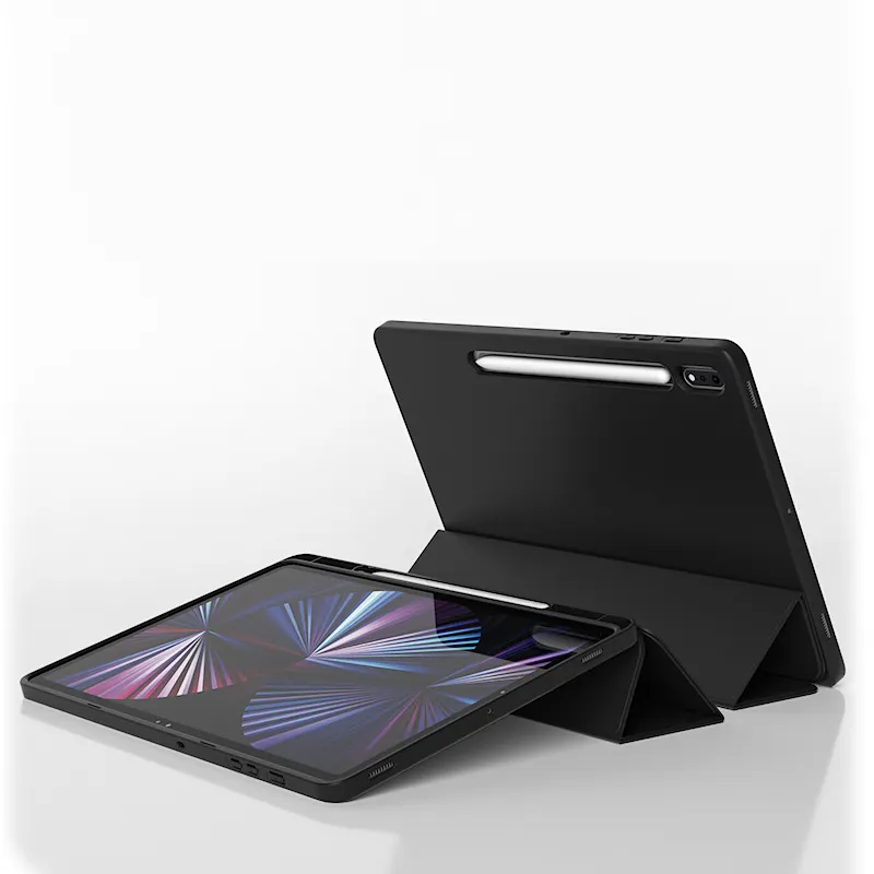 Trifold Fold Stand Smart Flip Magnetic Slim PU Funda de cuero TPU para Samsung Galaxy Tab S9 FE + 12,4 pulgadas Tab X610/X616