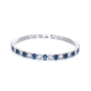 Pulsera de Cadena de Tenis con Dije de Corazón Cuadrado con Incrustaciones de Circonitas, Chapada en Plata sobre Latón Brillante de Lujo, Joyería de Boda para Mujer - Product Image 5