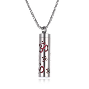 Vintage Stainless Steel Cylindrical Corrugated Pattern <b>Essential</b> <b>Oil</b> <b>Diffuser</b> Necklace Link Chain Perfume Aromatherapy Accessory - Product Image 2