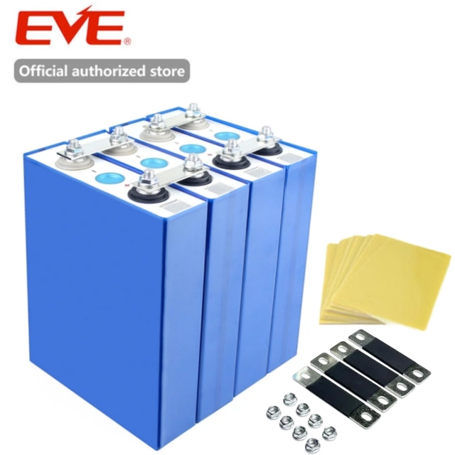 EVE 3.2V 80AH LiFePO4 Cell Rechargeable Grade a Brand New Battery Cells for DIY 12V 24V 48V Solar Energy Storage Systems