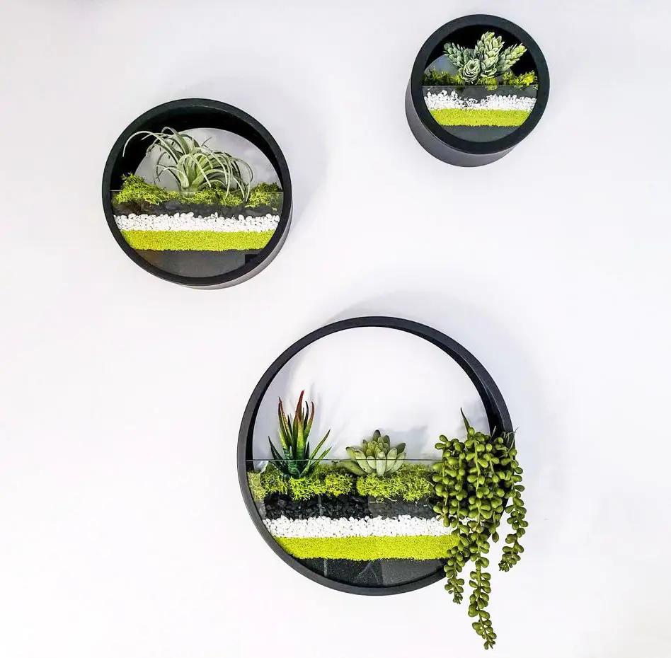 Moderne Innen Verzinktem Runde Form Hängen Blumentopf Metall Wand Pflanzer für Wohnkultur