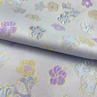 Fio de tinsel floral texturizado respirável, design personalizado 100% poliéster, fio metálico, tecido jacquard, vestidos