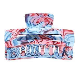 Pinzas rectangulares de acetato para el pelo, pinzas para el pelo de moda de dibujo de colores, pinzas para el pelo de 7,5 CM - Product Image 1