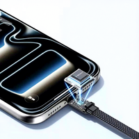 Câble de données tressé Type-C 240W avec support et conception coudée pour une charge rapide et compatible avec tous les téléphones mobiles