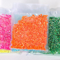 Strass en résine transparente AB à dos plat non thermocollants en vrac, 2/3/4/5/6mm, pour la décoration