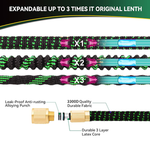50ft 100ft Expandable <b>Rubber</b> Reel Flexible Water for Lawn and Irrigation - Product Image 4