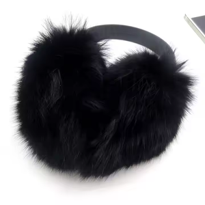 Écouteurs d'hiver en fourrure <span class=keywords><strong>de</strong></span> lapin Rex, adorables, chauds, coupe-vent, en peluche, pour étudiants et équitation - Product Image 1