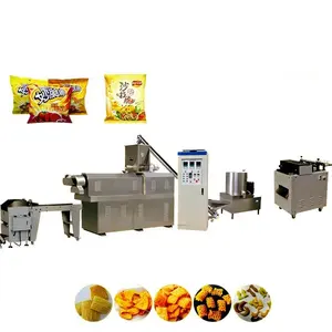 Automatic high speed Frying Snack Food Production Line / fried bulges snack making machinery