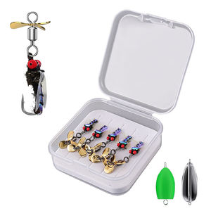 Set di 5 Mosche Artificiali in Plastica e Metallo per Pesca a Mosca, Insetti, Api, Falene, Esche Secche con Amo e Piombo, Piume Bioniche per Pesca in Mare e da Barca - Product Image 4