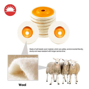 Almohadillas pulidoras de rueda de pulido de fieltro de lana 100%, <span class=keywords><strong>5</strong></span> <span class=keywords><strong>pulgadas</strong></span>, 125mm, amoladora angular personalizada, disco de lana, ruedas de solapa compatibles con OEM - Product Image 2