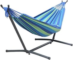 Hamaca Doble con Soporte Plegable, Cama Columpio para Acampar al Aire Libre, Silla con Estructura <span class=keywords><strong>de</strong></span> Hierro para Dormitorio, Bolsa <span class=keywords><strong>de</strong></span> Transporte - Product Image 5