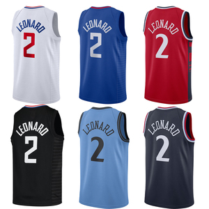 Herenkleding # 2 Leonard LA Jersey op maat gemaakte basketbaloverhemden Geborduurde jeugduniformen Sportkleding met logo's Hot-press - Product Image 1