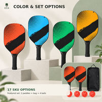 Ensemble de raquettes de pickleball en bois YANMUTU pour la plage avec balles, sac de transport, face de raquette texturée et poignée enveloppée - Combo de jeu d'extérieur en gros