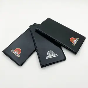 사용자 정의 디자인 로고 저렴한 고품질 방수 블랙 비닐 게스트 발표자 체크 북 게스트 체크 카드 홀더