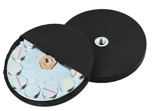 Aimants industriels permanents en NdFeB de 88 mm avec revêtement en caoutchouc et coussinet en silicone, super puissants, personnalisables pour la découpe, le pliage et le soudage - Product Image 4