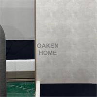 OAKEN Modernes Kunstleder-Haifischhaut-Polsterbett Eichenholz Kingsize-Bettgestell Niedriges Profil Luxus-Villa Schlafzimmermöbel