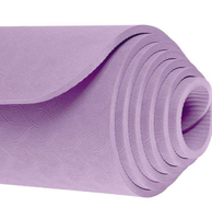 Tapis de yoga TPE insonorisant, anti-vibration, antidérapant, résistant aux taches d'eau, épaisseur 10 mm (183 cm x 68 cm), absorption silencieuse des chocs