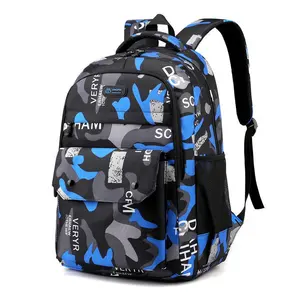 Large capacity convenient shoulder high school male and female students casual camouflage printed backpack