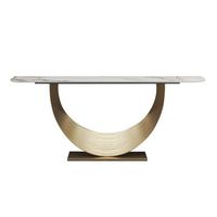 Meubles de maison modernes, design italien, tables consoles demi-lune, salon, table console de luxe dorée pour couloir