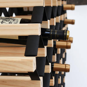 Klassische modulare Wein regale aus Holz und Metall mit 42 Flaschen - Product Image 4