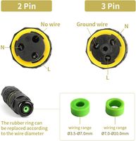 Boîte de jonction en cuivre étanche IP68 pour extérieur, connecteur de câble électrique facile à installer pour fil de calibre M16 3,5-10 mm (AC 400V 17,5A)
