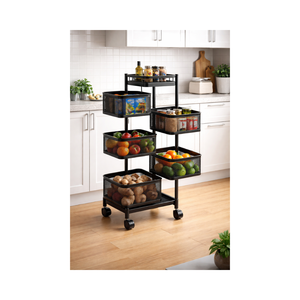 Estante Giratorio Metálico de 5 Niveles para Almacenamiento de Frutas y Verduras, de Buena Calidad OEM/ODM, Fácil de Montar, EDPRMS000 - Product Image 1