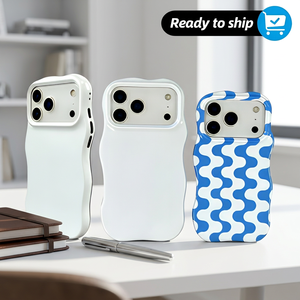 Custodia per telefono 2-in-1 con bordo ondulato per sublimazione 3D, superficie lucida, con motivi a pois, rombi e cuori, per <span class=keywords><strong>iPhone</strong></span> 17 18 Pro - Product Image 1