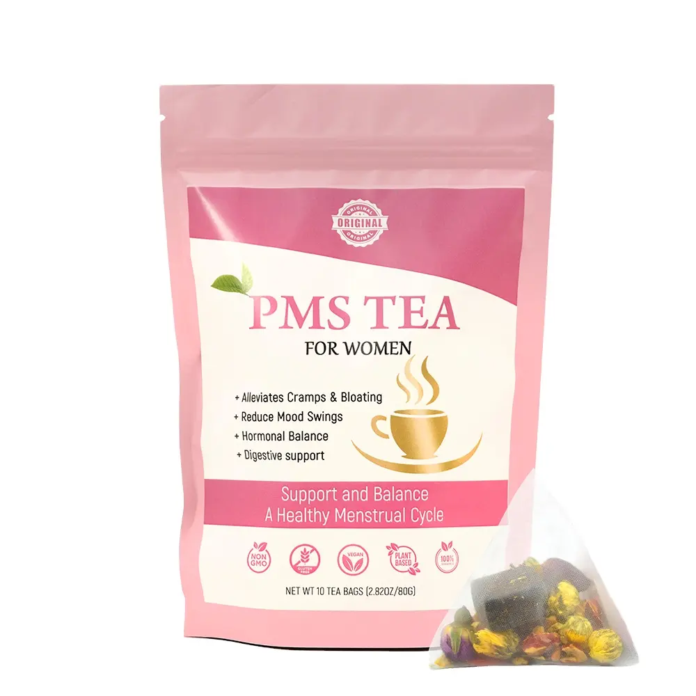 Chinaherbs OEM ODM phụ nữ chu kỳ kinh nguyệt Pain Relief PMS thời gian cân bằng trà để bán
