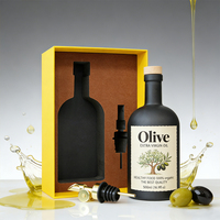 Bouteille en verre d'huile d'olive de qualité supérieure personnalisée, bouteille vide pour liqueur, rhum, vodka, whisky, tequila, gin, spiritueux en verre avec boîte personnalisée