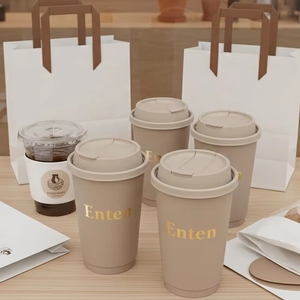Customize Logo Disposable Coffee <strong>Paper</strong> <strong>Cup</strong> Biodegradable Double Wall <strong>Paper</strong> <strong>Cup</strong> for Hot Drinks With Lid - Product Image 2