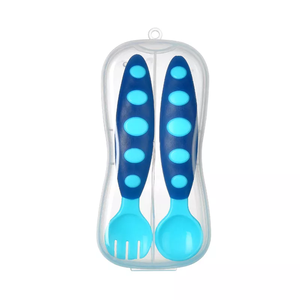 Juego de Tenedor y Cuchara para Bebé, Utensilios de Alimentación, Kit de <span class=keywords><strong>Cubiertos</strong></span> Educativos, Vajilla para Niños Pequeños, Regalo con Estuche de Transporte - Product Image 6