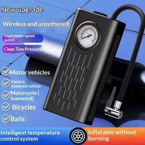 Compresseur d'air portable sans fil F7001 7.4V, gonfleur <span class=keywords><strong>de</strong></span> pneus rechargeable 2400mAh 32PSI avec Type-C, motif rayé/nid d'abeille - Product Image 3