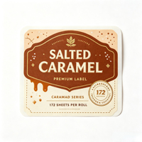 Étiquette autocollante personnalisée en feuille d'or pour caramel salé, imperméable, pour l'emballage des pots de caramel.