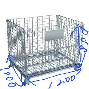 Boîte personnalisée 1.2*1*1 M Panier galvanisé Cage de stockage de transport