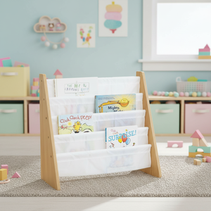 Estantería para Niños de 4 Niveles, Librería de Madera Blanca Premium para Habitaciones Infantiles con Cuatro Bolsillos Profundos - Product Image 2
