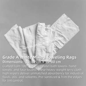 Chiffons de nettoyage industriels 100% coton, blanc pur, pour mécaniciens, sacs Trapo industriels pour le nettoyage - Product Image 2