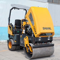 Rouleau compacteur d'asphalte SHAND de 4 tonnes, moteur diesel Yanmar, tambour en acier de 5 tonnes et pneus, rouleau compacteur vibrant pour route