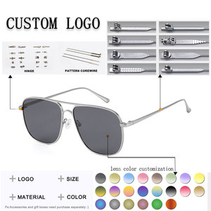 Unisex Pilot <b>Sunglasses</b> Full Rim Rectangle Metal <b>Frame</b> UV400 Protection Adult Outdoor Activities - Product Image 2