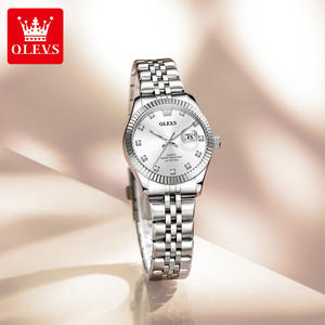Montre <span class=keywords><strong>Femme</strong></span> OLEVS 3705 de Luxe Classique d'Affaires avec Diamants, Mode, Logo Personnalisé OEM, Calendrier, en Acier Inoxydable, à Quartz - Product Image 4