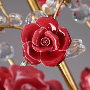 Lampadario in Ferro Stile Retrò Francese con Cristalli, Decorazione Rosa, Atmosfera Elegante per Camera da Letto e Stanza delle Ragazze - Product Image 3