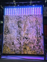 Stonemarkt 122x244cm Pierre naturelle mince rétroéclairée translucide moderne, surface brossée anti-acide, certifiée ISO9001, mur de luxe